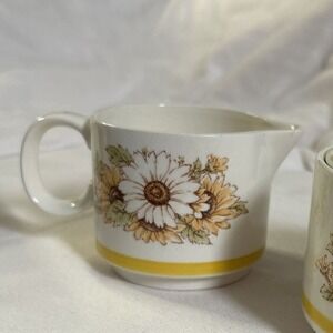 Bright Morn Creamer and Sugar Bowl Ceramic